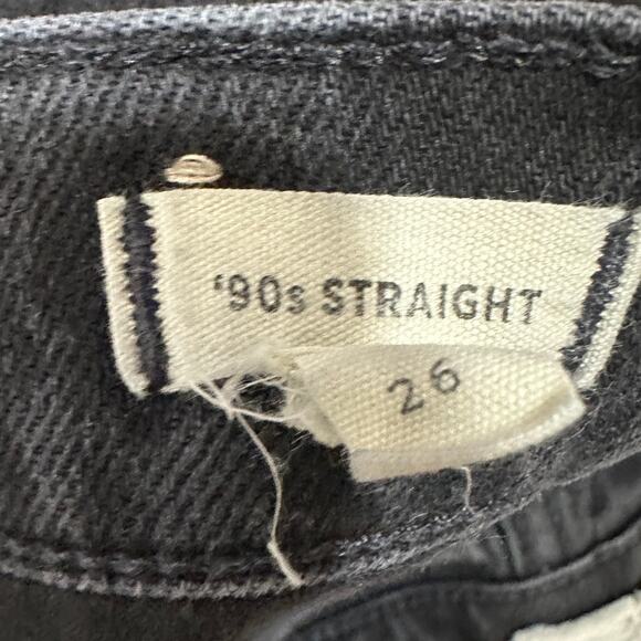 Madewell The ’90s Straight Jeans Womens 26 Black High Rise Stretch Clean Girl - Picture 8 of 9